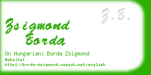 zsigmond borda business card